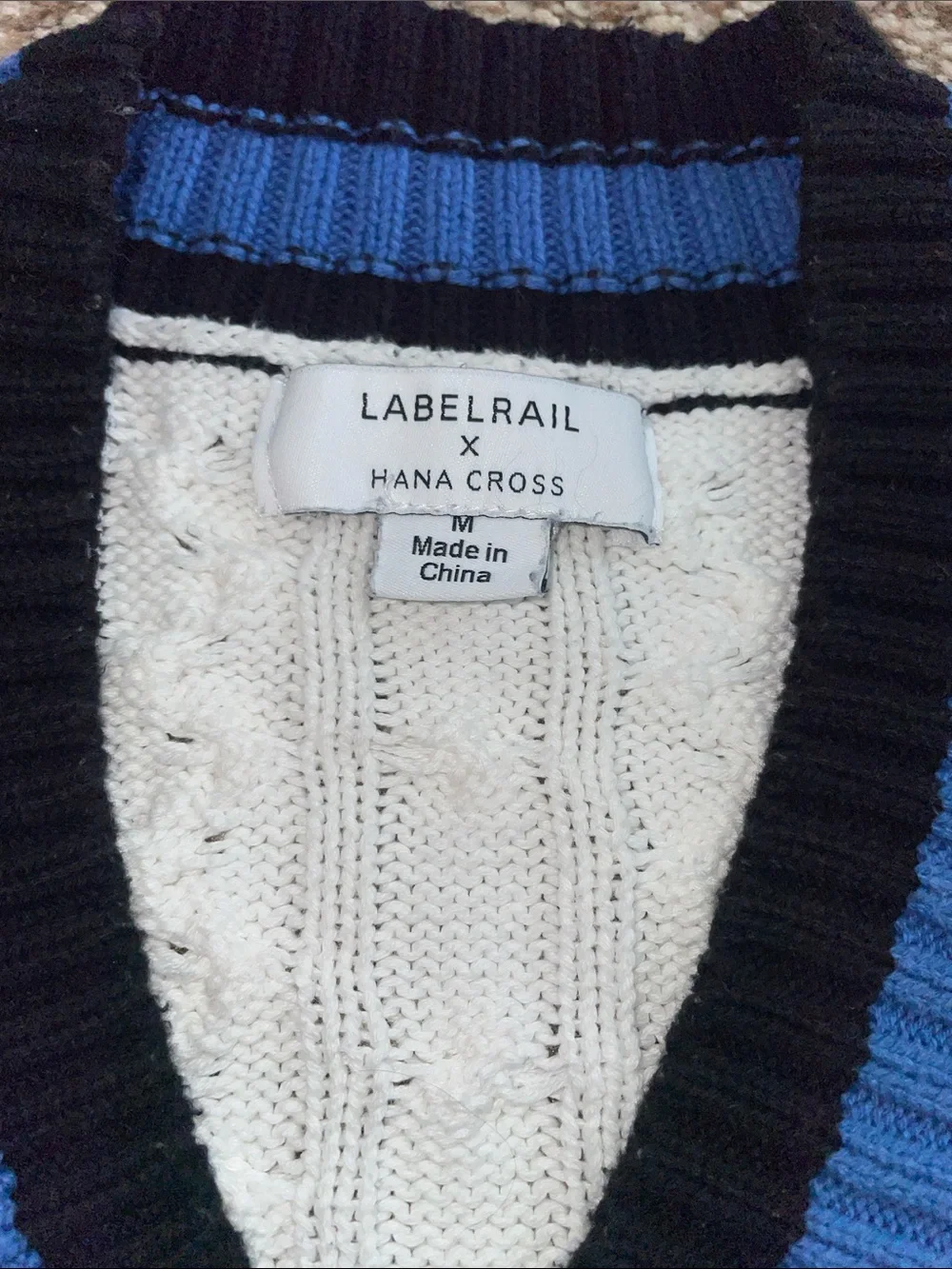 Labelrail and Hana cross varsity sweater